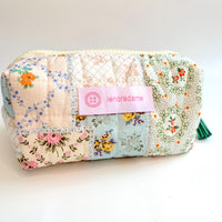 Small Floral Quilted Makeup Bag, Makeup Pouch, Gifts for Mom - One-of-a-Kind