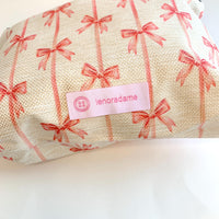 Pink Bows Makeup Bag, Zipper Cosmetic Pouch, Canvas Makeup Organizer - One-of-a-Kind