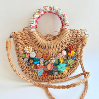 Picnic Basket Woven Straw Handbag - One-of-a-Kind