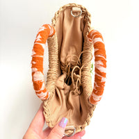Garden Bugs Woven Straw Handbag - One-of-a-Kind