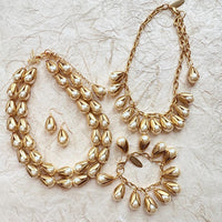 Lenora Dame Bead Cap Earring in Cream Pearl