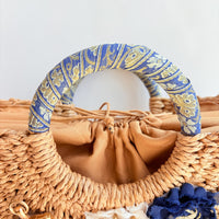 Nautical Straw Handbag - One-of-a-Kind