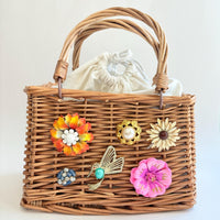 Hummingbird Natural Woven Wicker Handbag - One-of-a-Kind