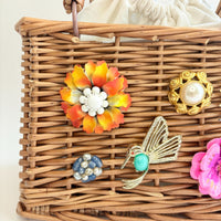 Hummingbird Natural Woven Wicker Handbag - One-of-a-Kind
