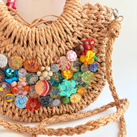 Picnic Basket Woven Straw Handbag - One-of-a-Kind