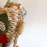 Lenora Dame Lilly Pad Woven Straw Handbag - One-of-a-Kind