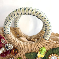Lenora Dame Lilly Pad Woven Straw Handbag - One-of-a-Kind