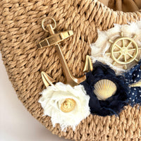 Nautical Straw Handbag - One-of-a-Kind