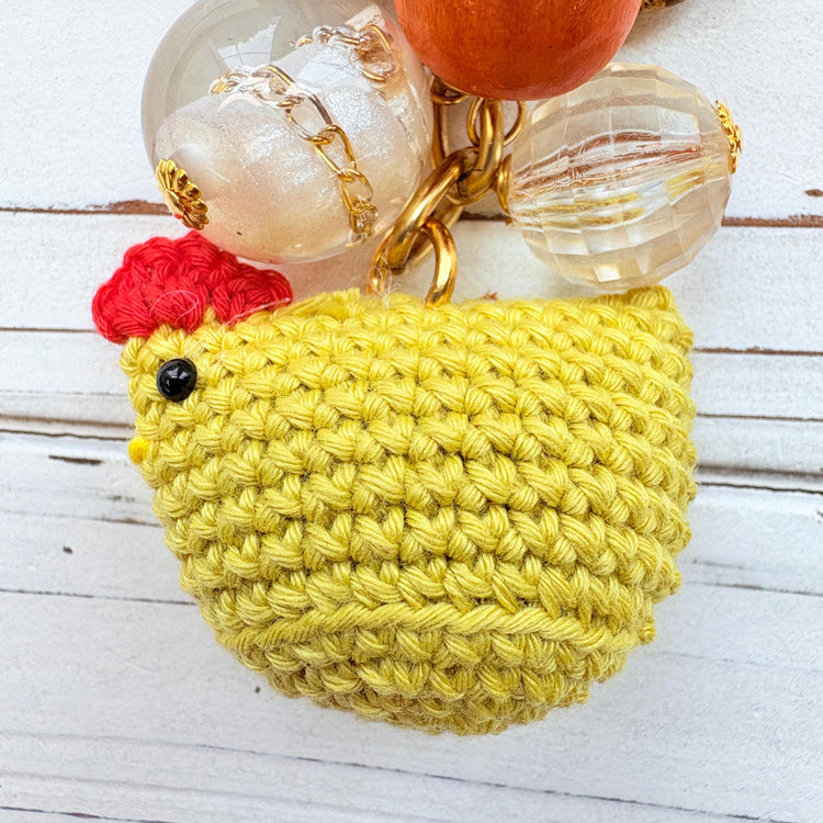 NEW Lenora Dame Crocheted Chicken Bag Charms - 4 Color Options