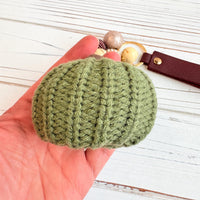 NEW Lenora Dame Sage Crocheted Pumpkin Bag Charm