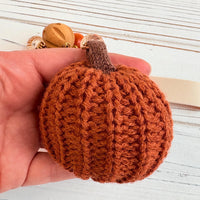 NEW Lenora Dame Burnt Orange Crocheted Pumpkin Bag Charm