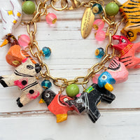 Lenora Dame Wooden Safari Animal Charm Bracelet