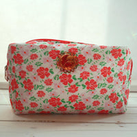 Lenora Dame One-of-a-Kind Floral Print Quilted Cosmetic / Makeup bag