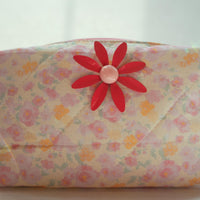 Lenora Dame One-of-a-Kind Daisy Quilted Cosmetic / Makeup bag