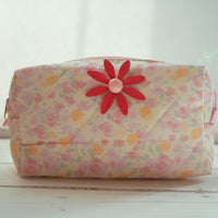 Lenora Dame One-of-a-Kind Daisy Quilted Cosmetic / Makeup bag