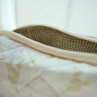 Lenora Dame One-of-a-Kind floral and leaf print Quilted Cosmetic / Makeup bag