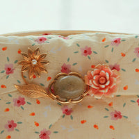 Lenora Dame One-of-a-Kind Brass-toned Daisy Quilted Cosmetic / Makeup bag