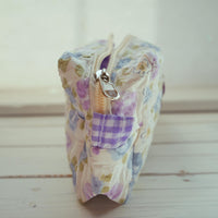 Lenora Dame One-of-a-Kind Purple Quilted Cosmetic / Makeup bag