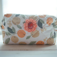 Lenora Dame One-of-a-Kind Quilted fruity Cosmetic / Makeup bag