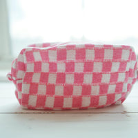 Lenora Dame One-of-a-Kind checkered Cosmetic / Makeup bag