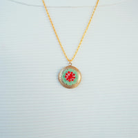 Lenora Dame Red Christmas Wreath Locket