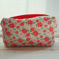 Lenora Dame One-of-a-Kind Floral Print Quilted Cosmetic / Makeup bag