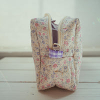 Lenora Dame One-of-a-Kind Stylized Daisy Quilted Cosmetic / Makeup bag