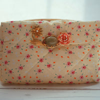 Lenora Dame One-of-a-Kind Brass-toned Daisy Quilted Cosmetic / Makeup bag