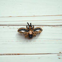 Beaded Appliqué Bumble Bee Pin