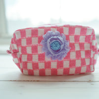 Lenora Dame One-of-a-Kind checkered Cosmetic / Makeup bag