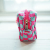 Lenora Dame One-of-a-Kind checkered Cosmetic / Makeup bag