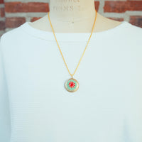 Lenora Dame Red Christmas Wreath Locket