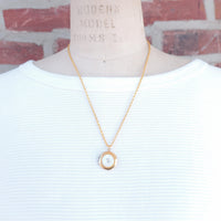 Lenora Dame White button locket necklace