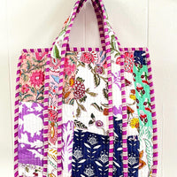 Lenora Dame Quilted Patchwork Tote Bag- Small