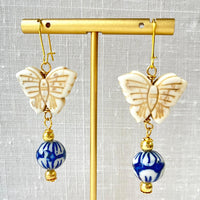 Lenora Dame Porcelain Butterfly Earrings