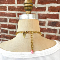 Lenora Dame Pink Pearl + Bead Cap Charm Necklace