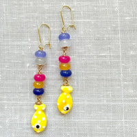 Lenora Dame Yellow Fish Earrings