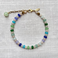 Lenora Dame Ankle Bracelet in Green and Blue