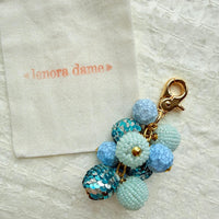 Lenora Dame Sequined Bauble Bag Charm - Blue