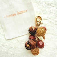 Lenora Dame Sequined Bauble Bag Charm - Brown