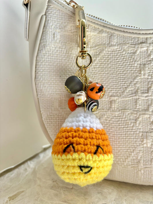 Lenora Dame Crochet Candy Corn Bag Charm