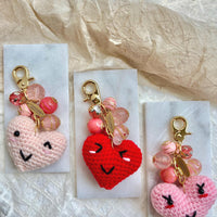 Lenora Dame Crochet Heart Bag Charm-3 Color Options