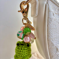 Lenora Dame Crochet Frog Bag Charm-3 Color Options