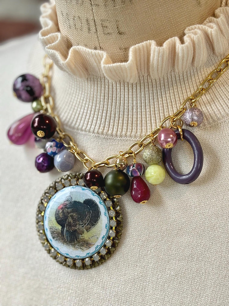 Lenora Dame Thanksgiving Necklace in Purple-One-of-a-Kind!