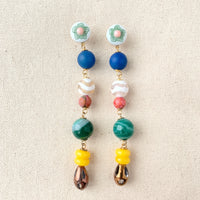 Folk Art Dew Drop Glass Beaded Earrings