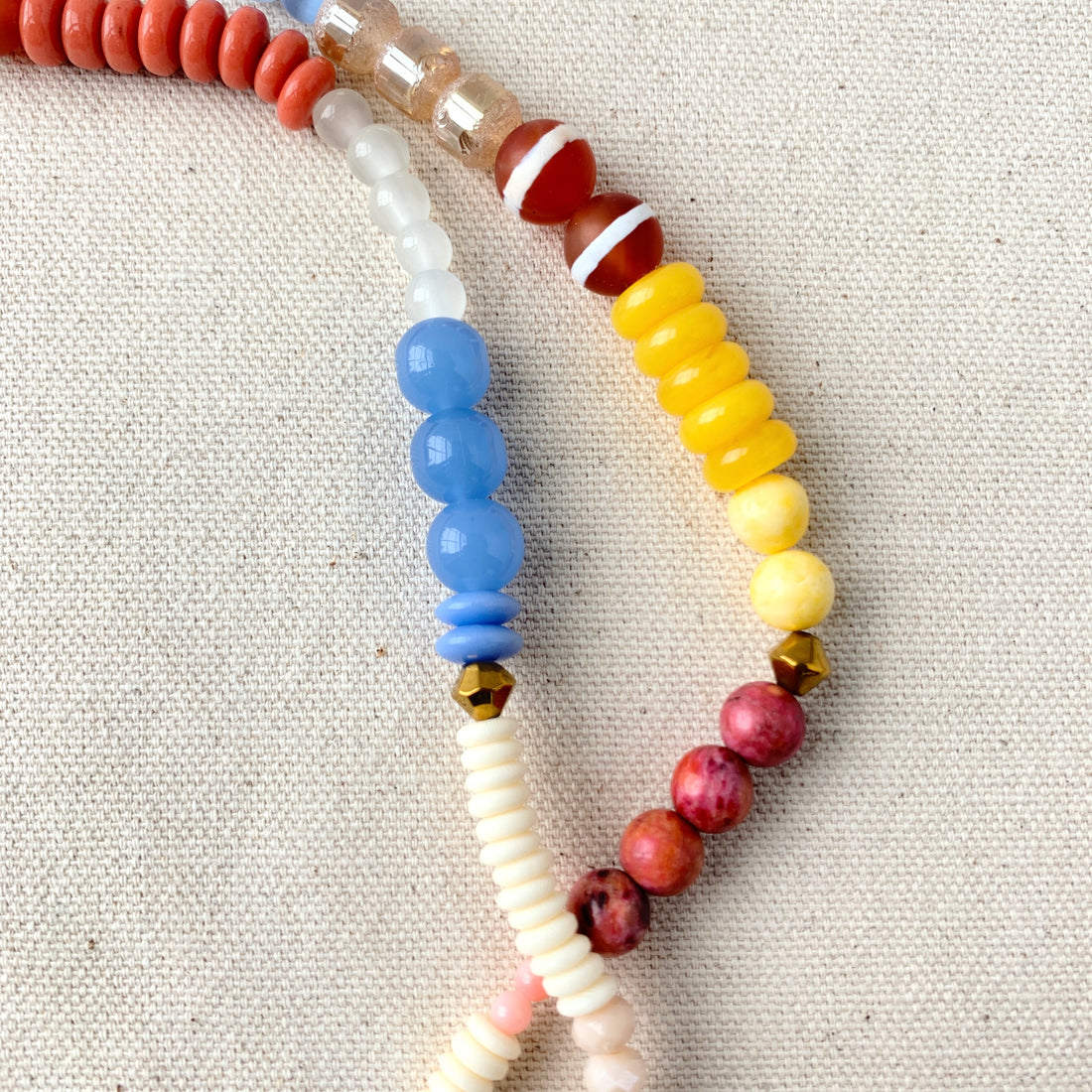 Folk Art Rope Glass Beaded Necklace