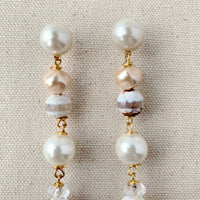 Magnolia Collection Pearl and Agate Chandelier Earrings