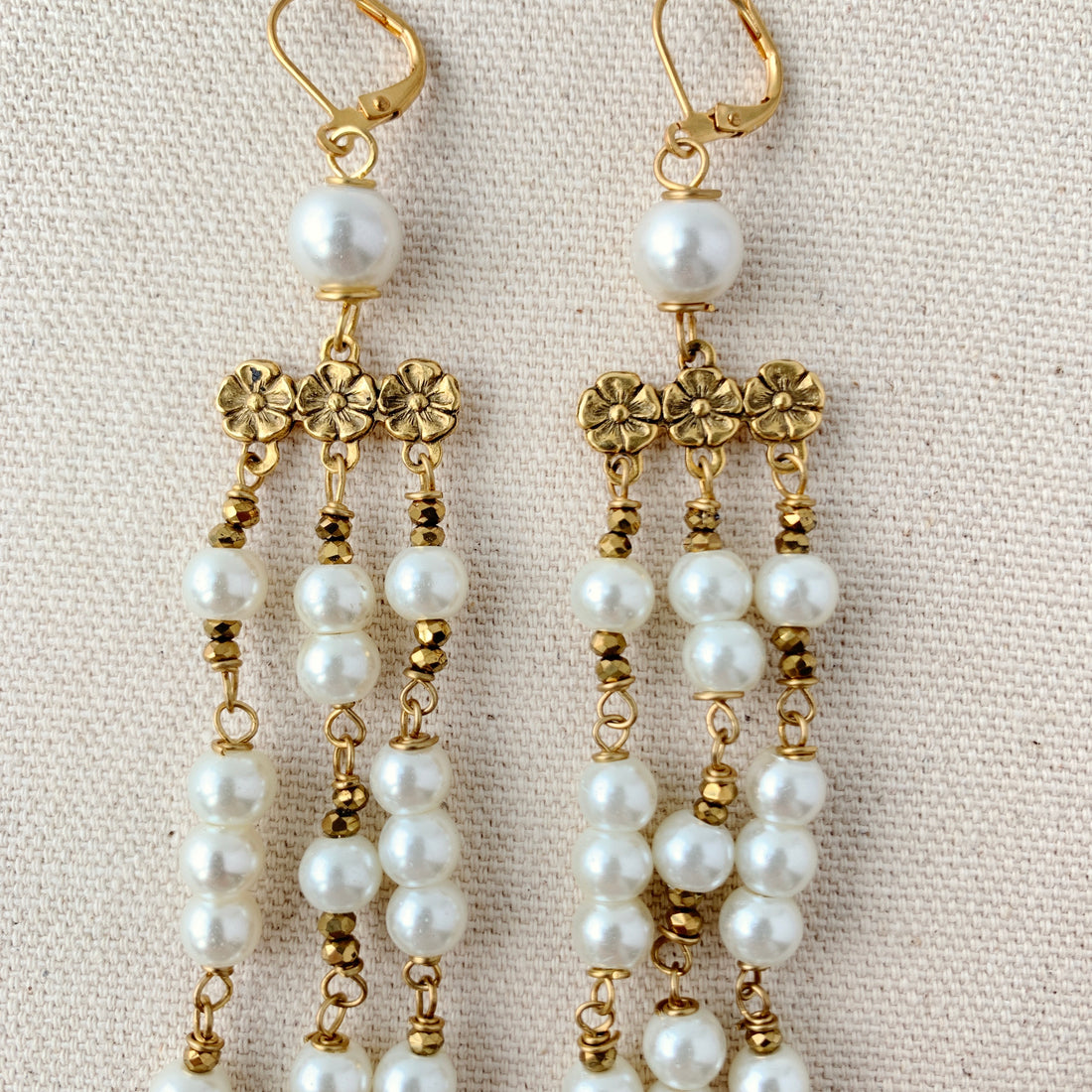 Magnolia Collection Pearl Chandelier Earrings