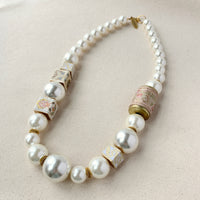 Magnolia Collection Pearl Brocade Necklace