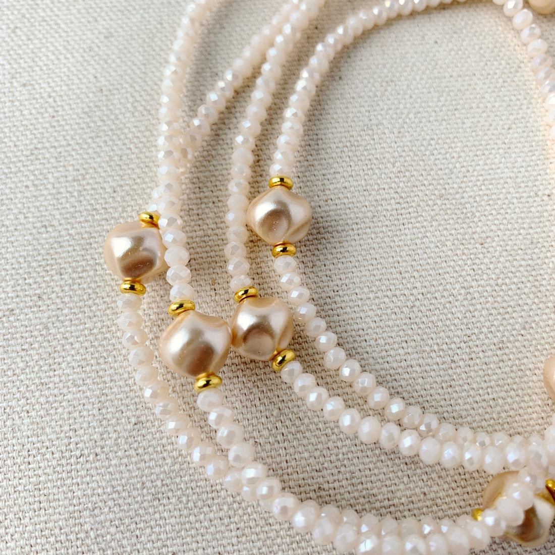 Blush Pearl Delicate Long Necklace